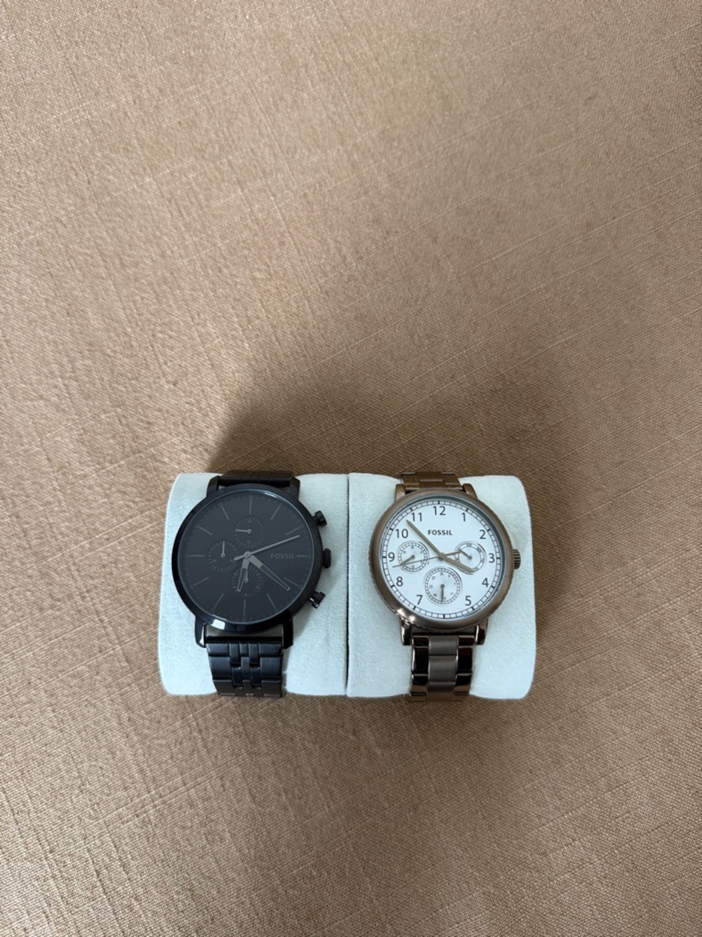 Fossil Dual-Pack: Black and Rose Gold Men's Wrist Watches